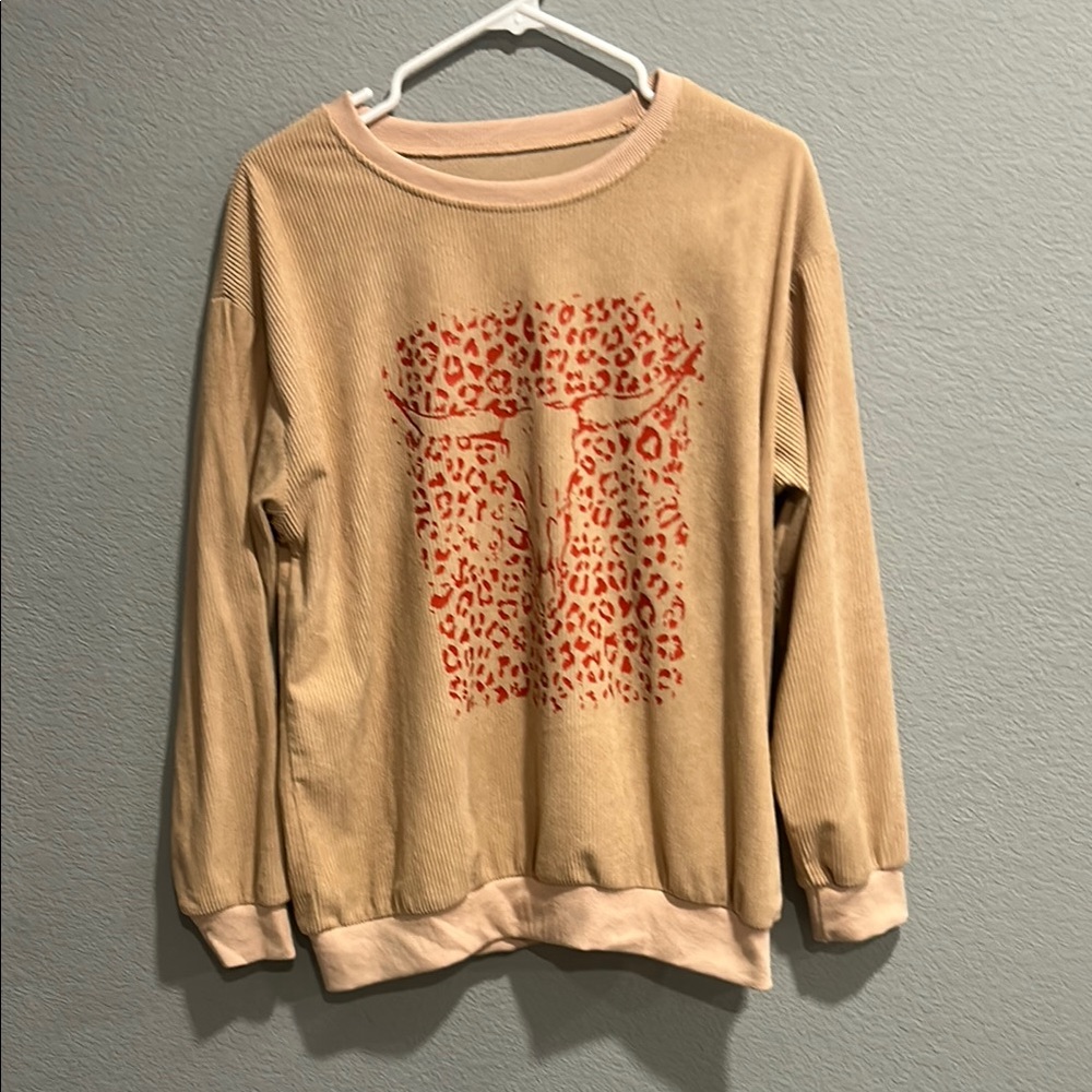 Tan Leopard Print Sweatshirt
